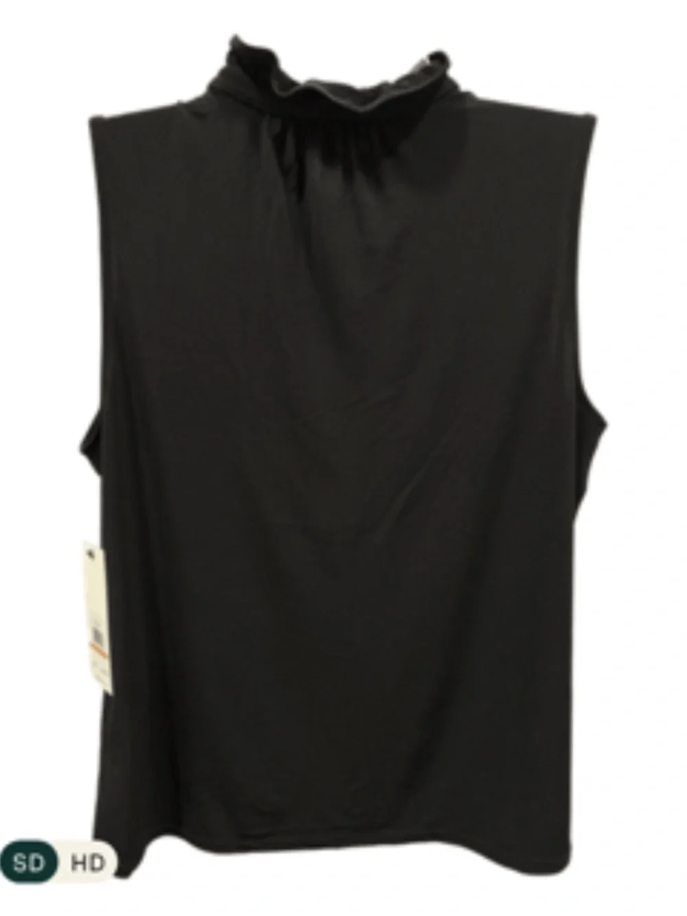 CALVIN KLEIN Jet Black Ruffle Collar Blouse WOMEN'S · SIZE SMALL · BUTTON FRONT - Picture 4 of 5
